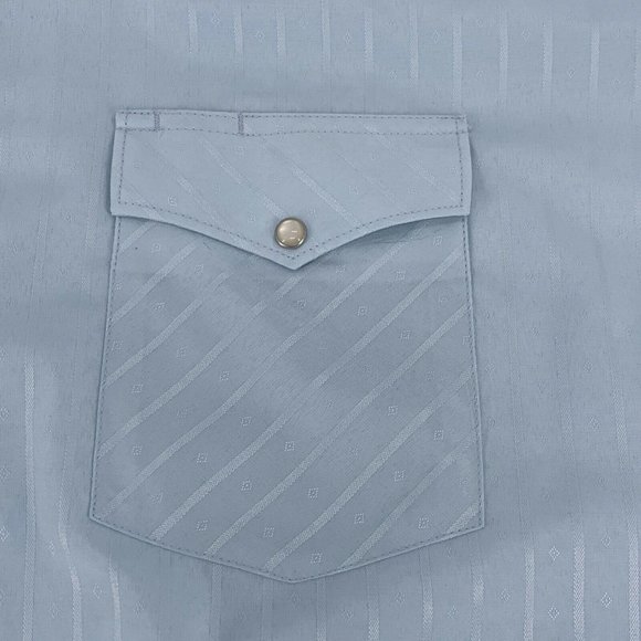 Men's Wrangler Long‎ Sleeve Button Up Shirt Pearl Snap Light Blue XXL 75222BL - Picture 5 of 10